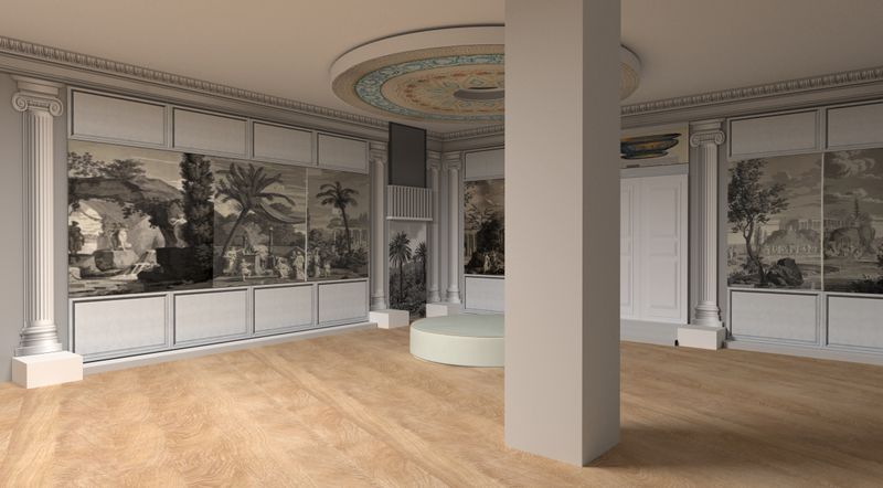 Einblick in die zukünftige AUsstellung im Deutschen Tapetenmuseum
